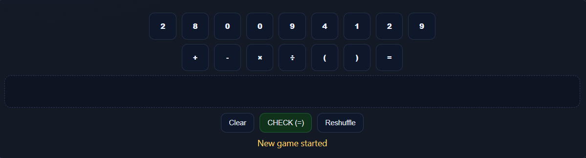 Preview of the PEMDAS math game